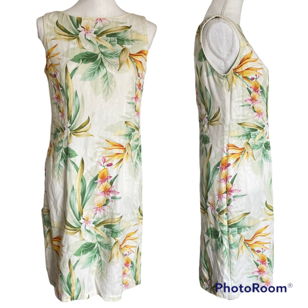 Birds of Paradise Dress S iolani Hawaiian Floral Sheath Botanical Sleeveless